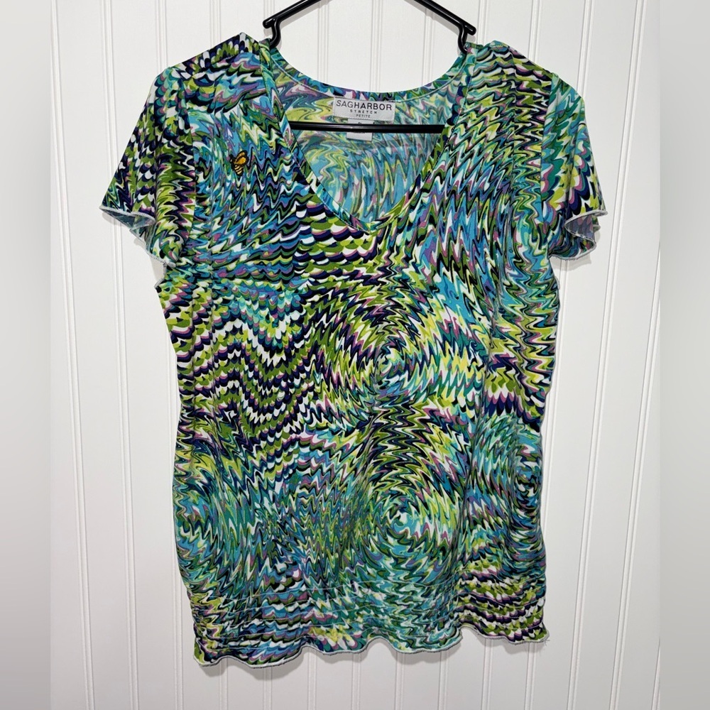 Sag Harbor Multicolor Grandmacore Blouse| Size Petite Large